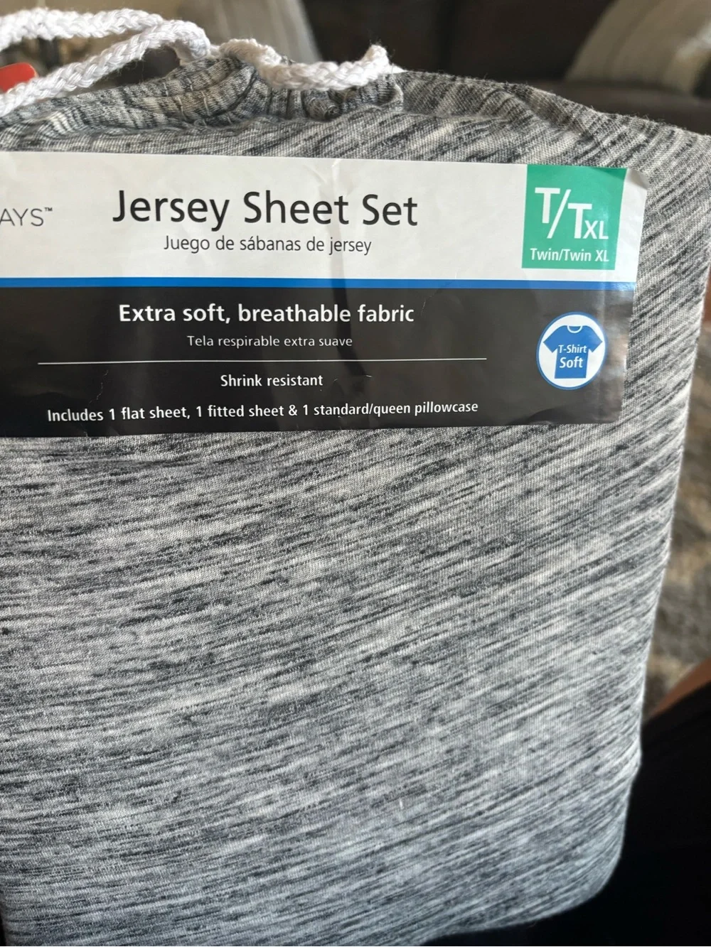 Mainstays Jersey Sheet Set - Gray Heather Knit